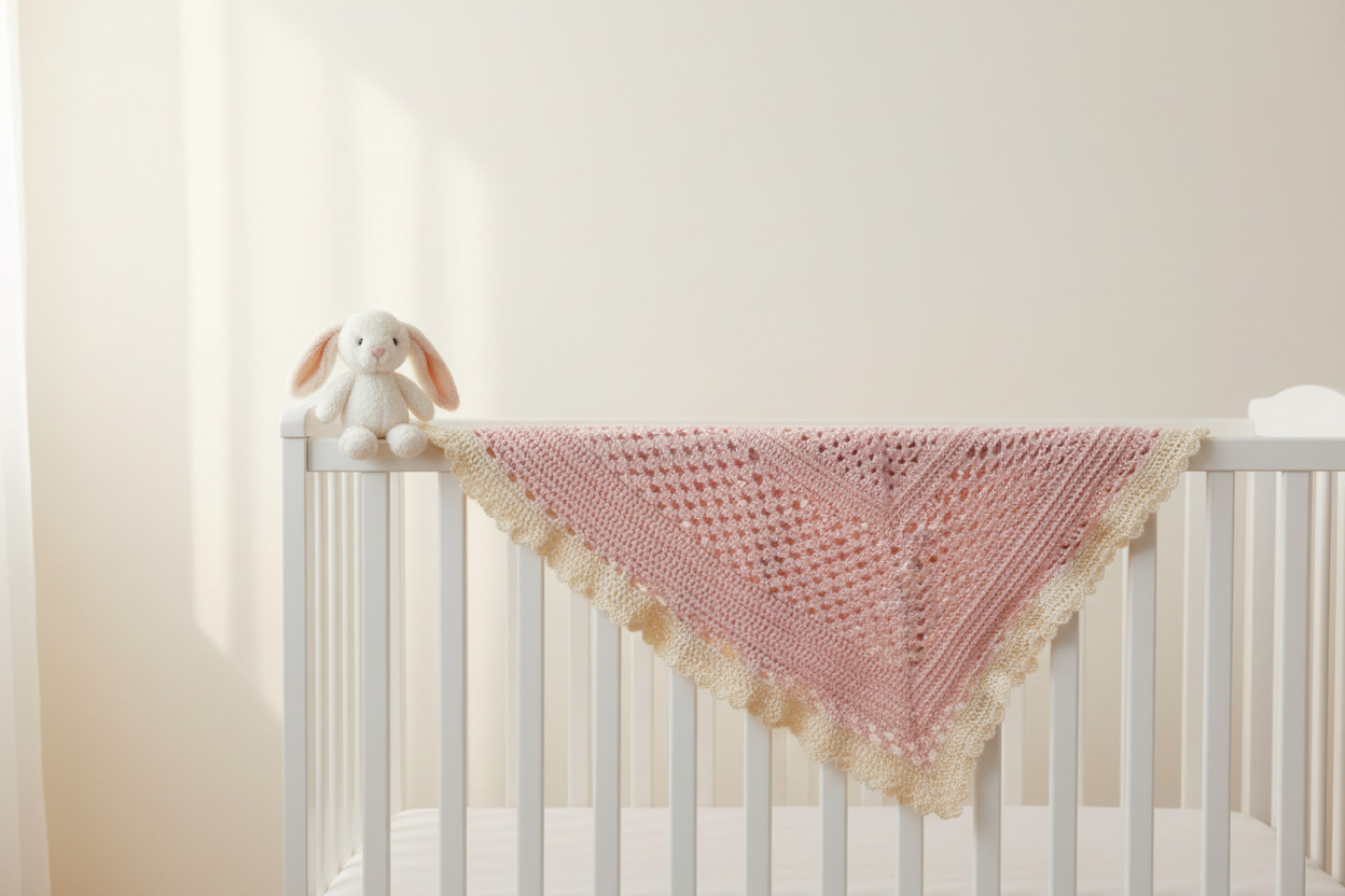 Desert Rose Pink Baby Blanket - Crib Drape