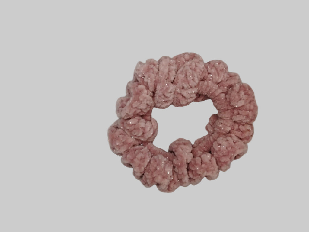 Desert Rose Sparkle Velvet Scrunchie