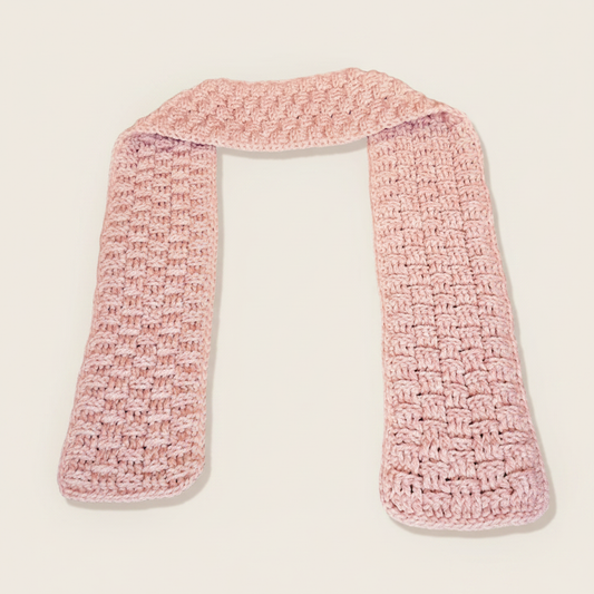 Dusty Rose Pink Crochet Scarf - Image 1