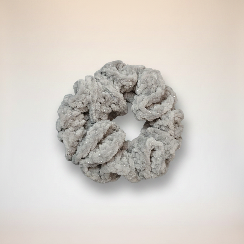 Grey Sparkle Scrunchie - BG 1