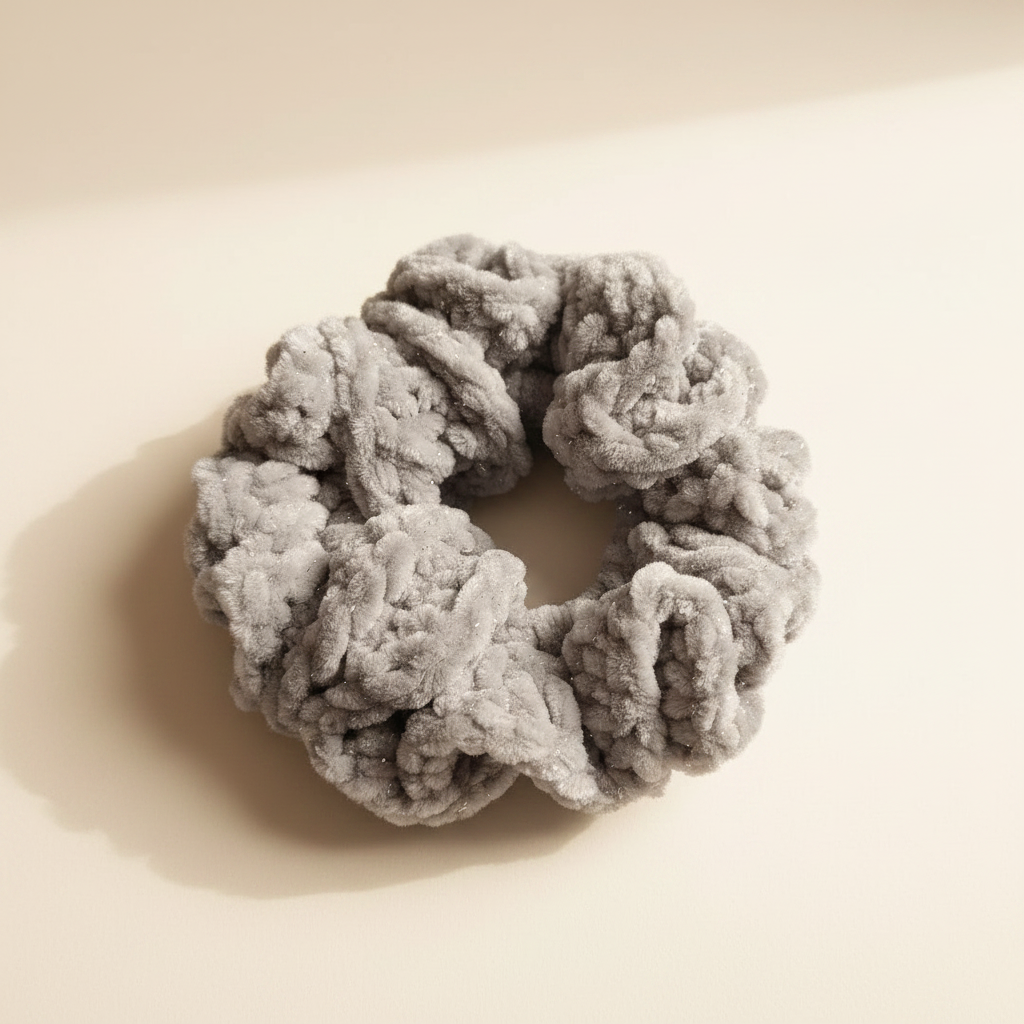 Grey Sparkle Scrunchie - BG 2