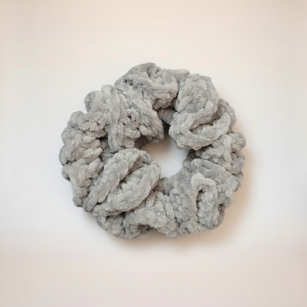 Grey Sparkle Scrunchie - BG 3