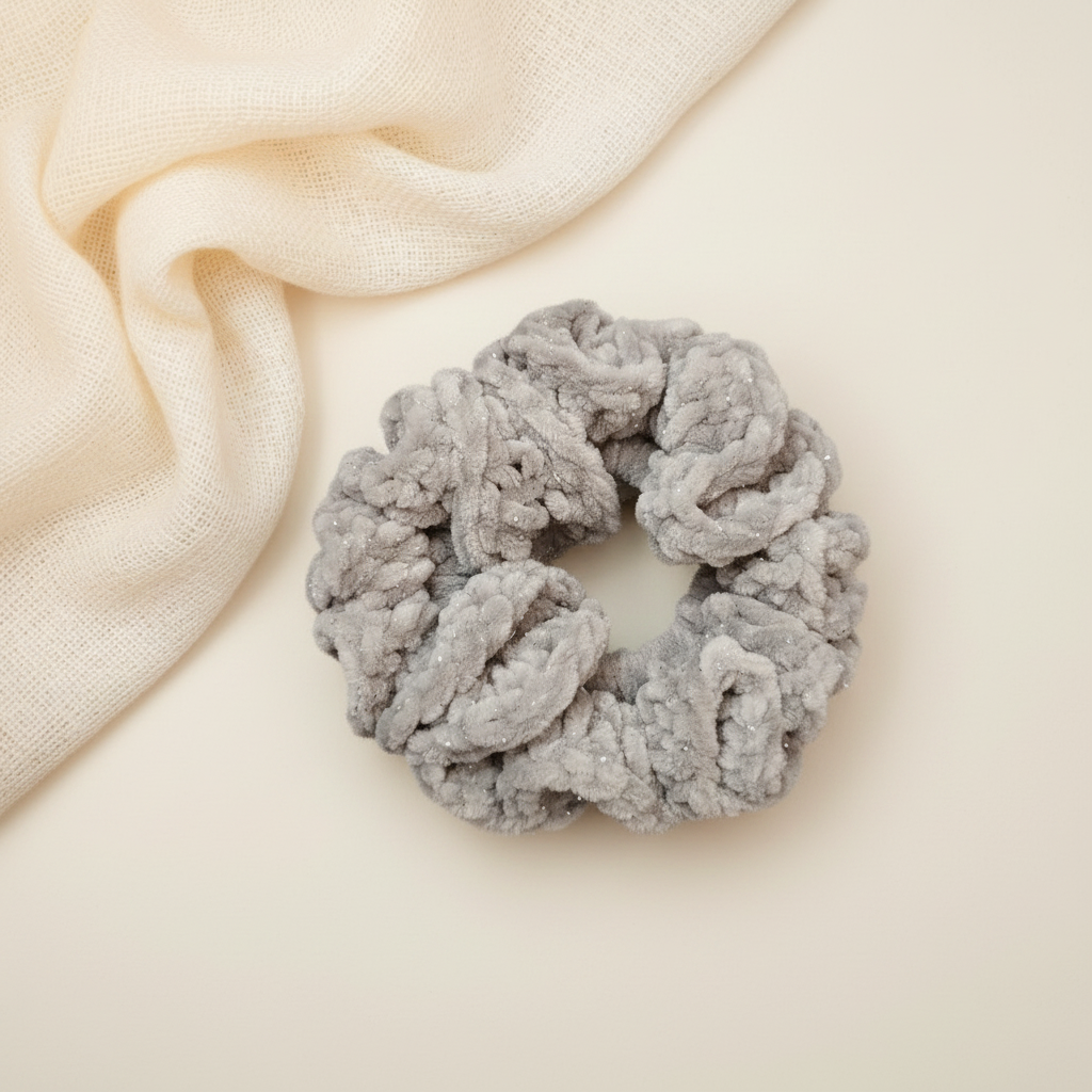 Grey Sparkle Scrunchie - BG 6