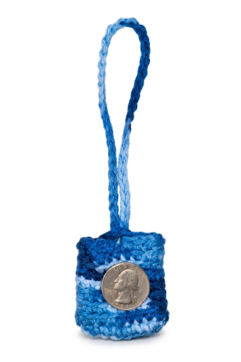 Denim Crochet Quarter Keeper – Coin Pouch