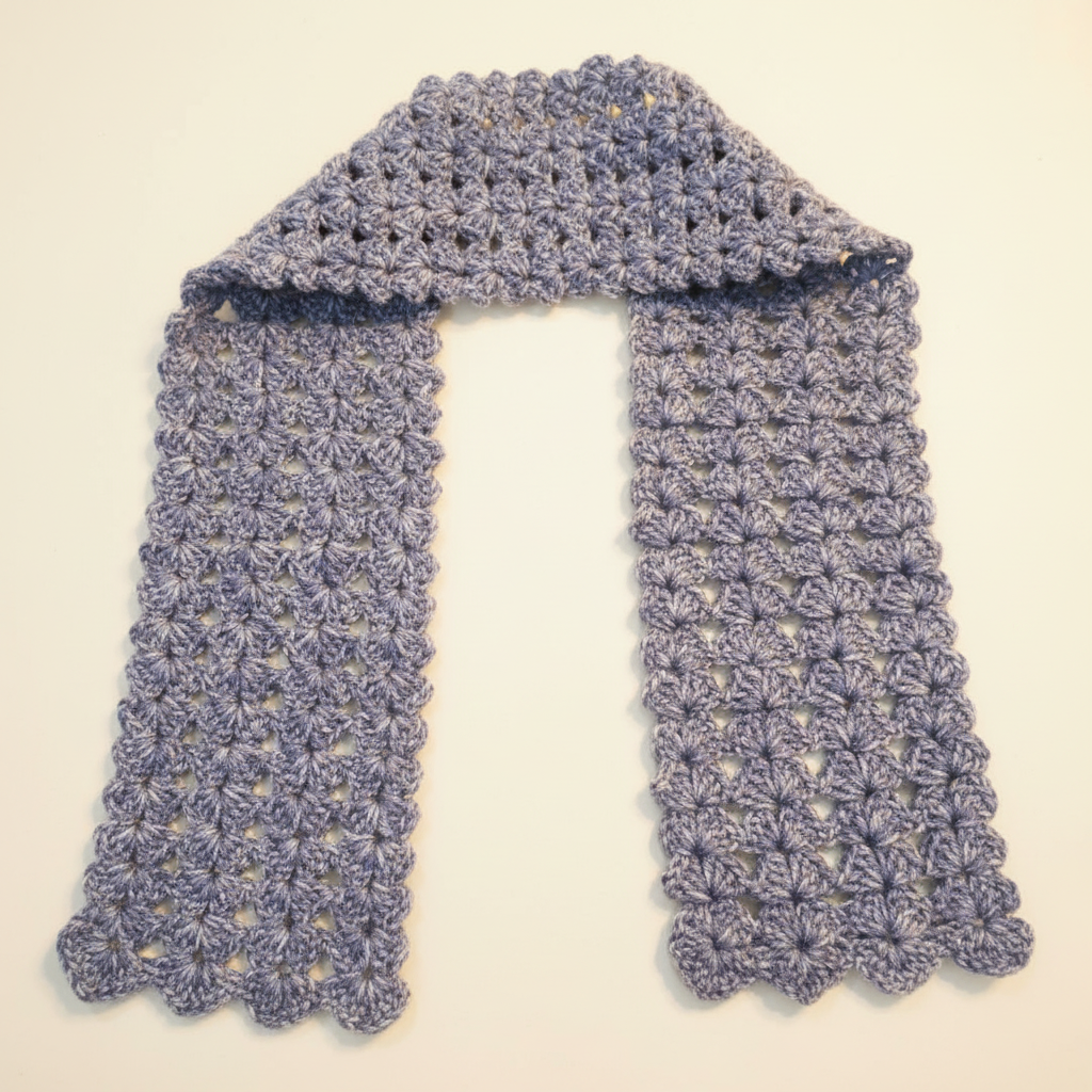Denim Blue Kids Crochet Scarf