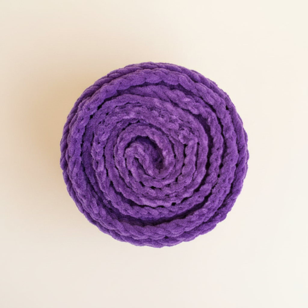Purple Plush Scarf – Extra Long Soft Velvet Herringbone Crochet