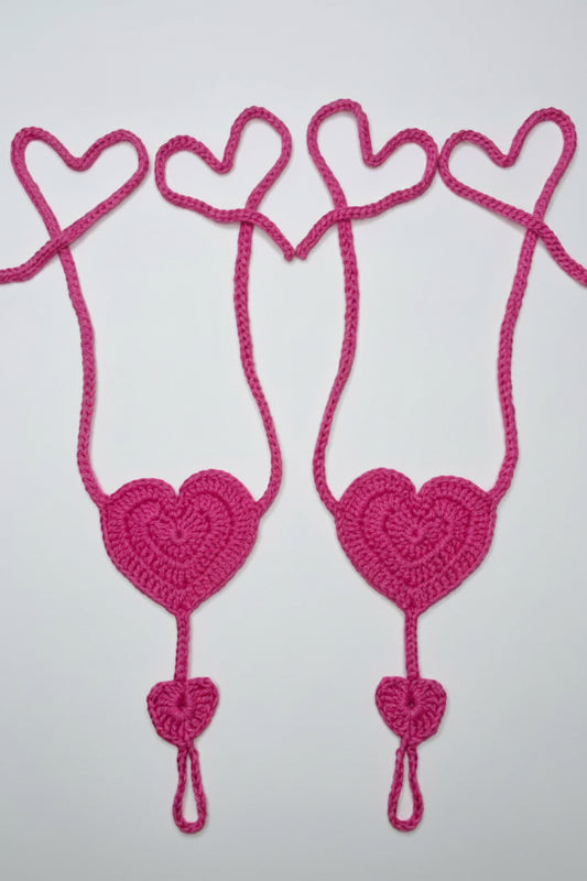 Barefoot Sandals Heart2Heart-Hot Pink, Women's Foot Jewelry
