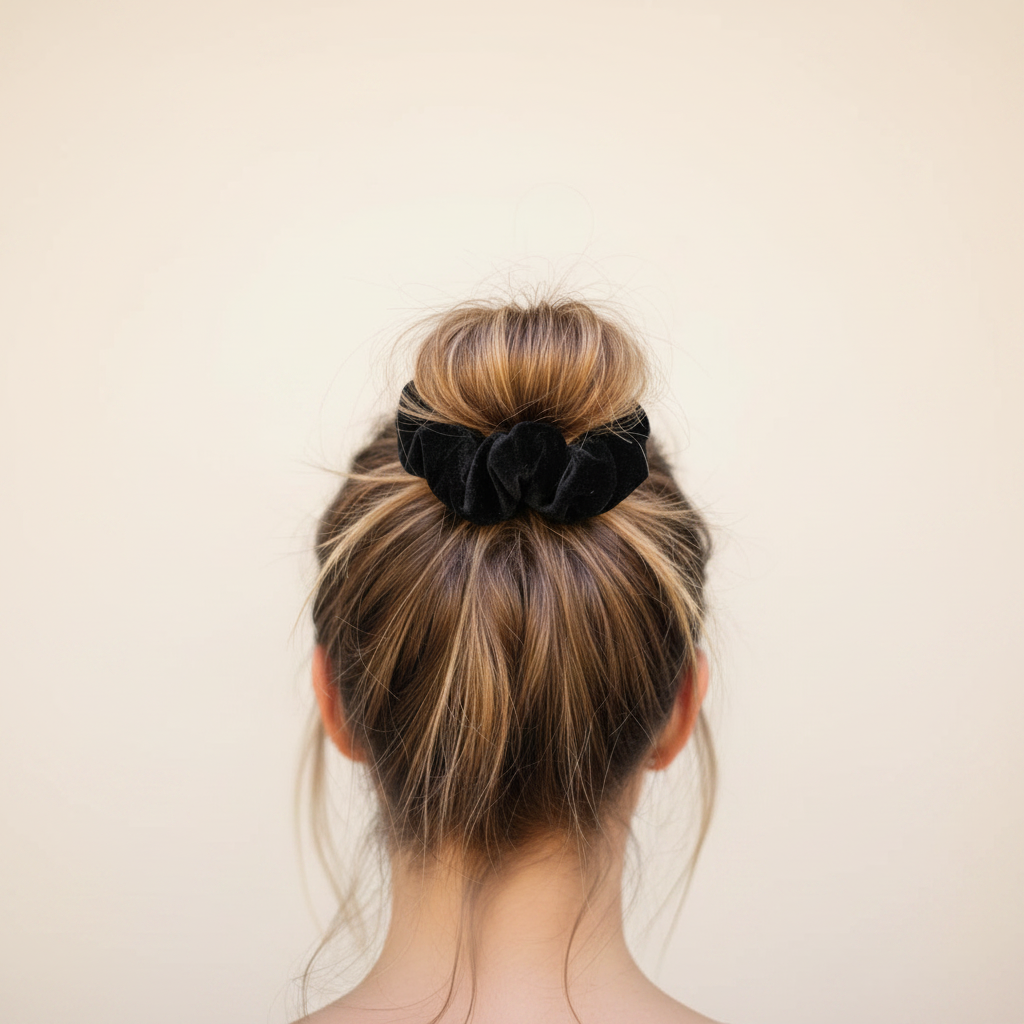 Black Velvet Crochet Scrunchie | Chérie Amor Crochet