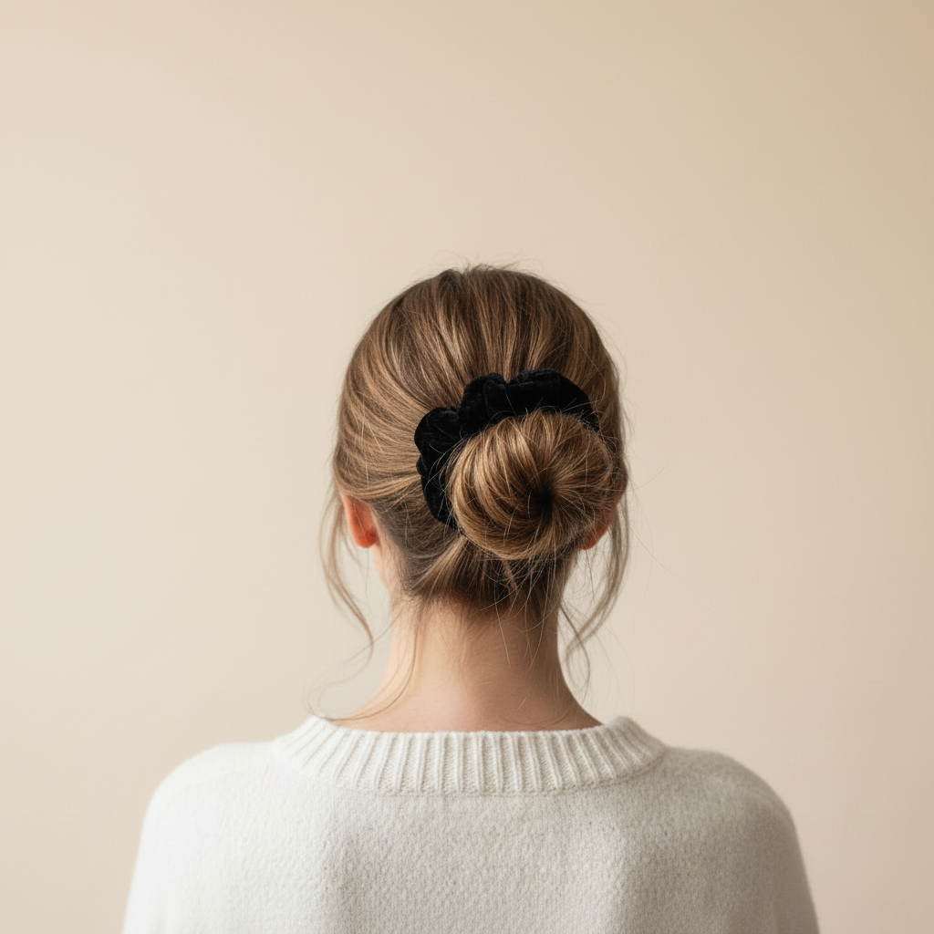 Black Velvet Crochet Scrunchie | Chérie Amor Crochet
