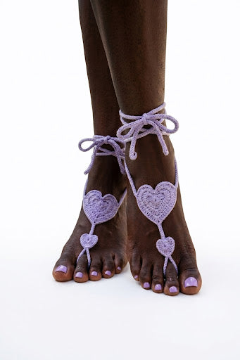 Barefoot Sandals-Heart2Heart Lavender , Women's Foot Jewelry