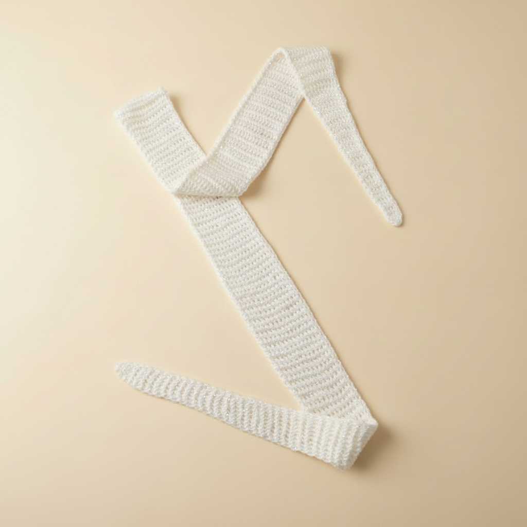 Sparkling White Skinny Sophie Scarf