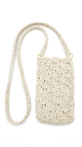 Cellphone Crossbody Purse, Glimmering Ivory