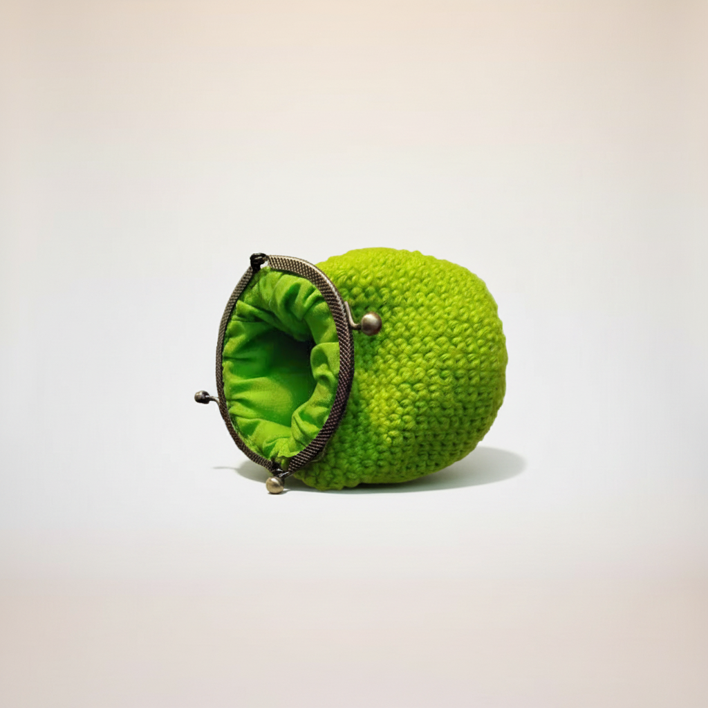 Lime Green Coin Purse - Flat Lay