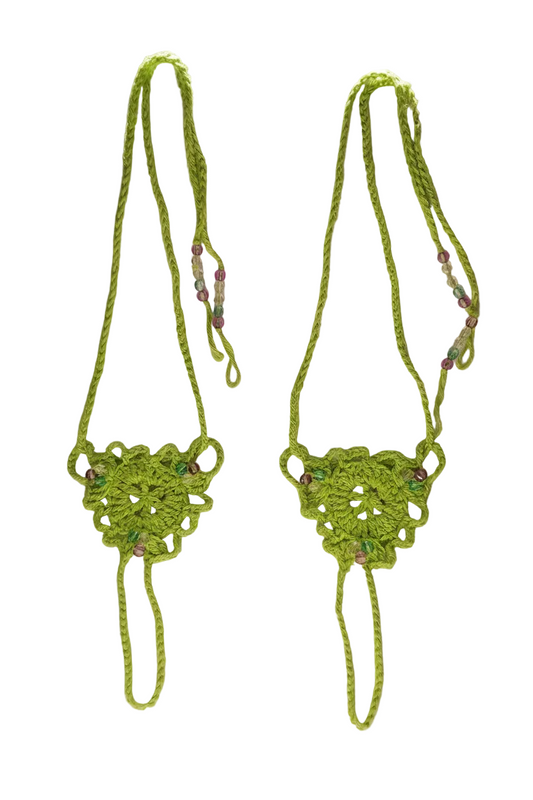 Lime Green Crochet Barefoot Sandals