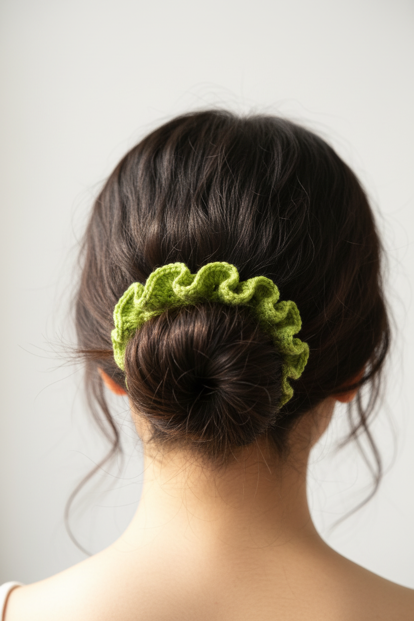 Lime Green Hair Tie - Messy Bun Lifestyle