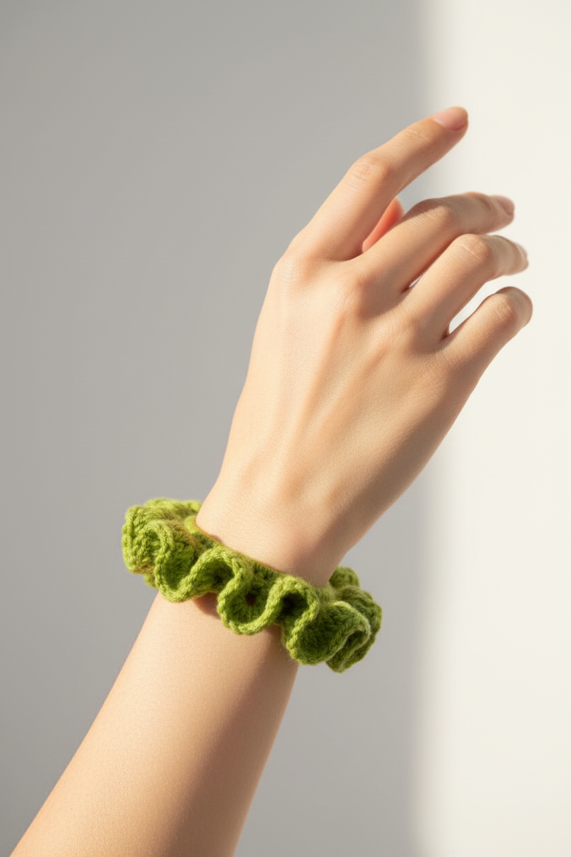 Lime Green Hair Tie - Wrist Bracelet Shot