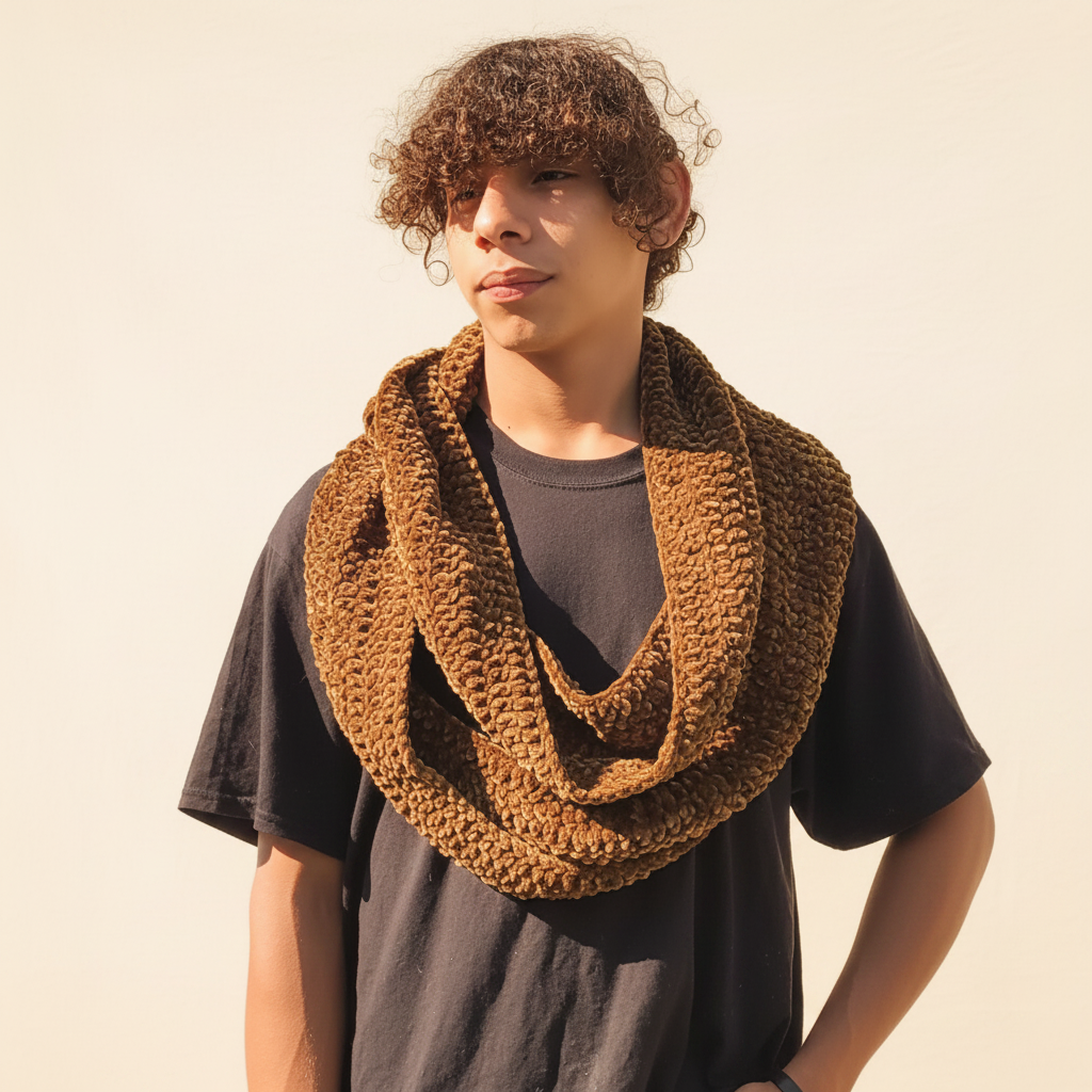 Olive Green Infinity Scarf - Image 2