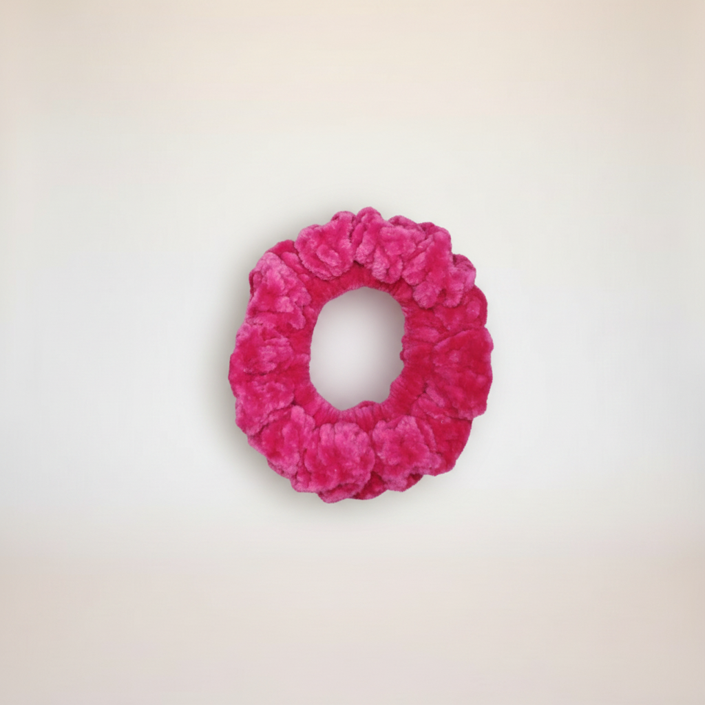 Pink Velvet Scrunchie - Brand BG 1
