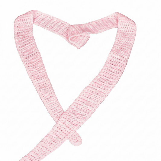 Powder Pink Skinny Sophie Scarf – Image 5 with Brand Background
