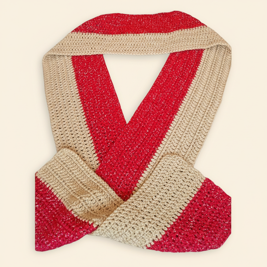 Red & Gold Sparkle Scarf - Image 1