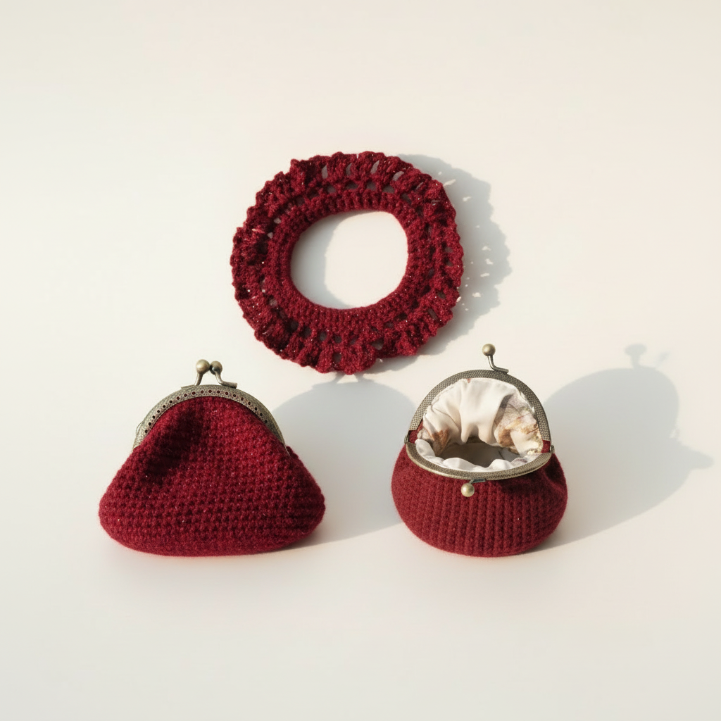 Red Wine Hair Tie - Coordinating Set Brand Background