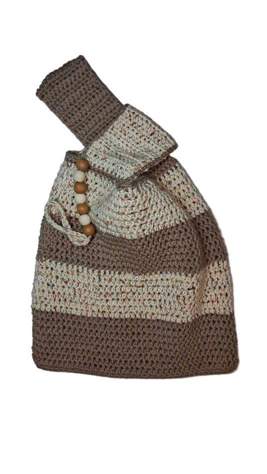 Beaded Knot Bag - Charlie Brown Stripped, Medium