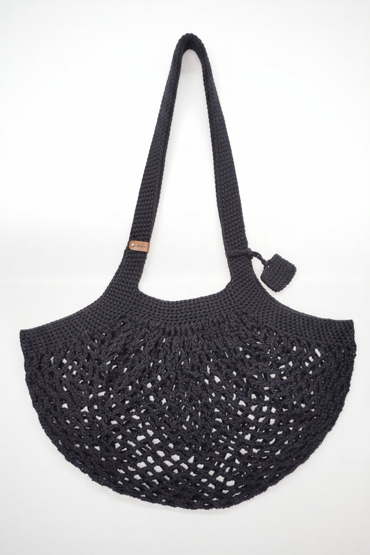 Classic Black Mesh Bag, with Quarter Keeper