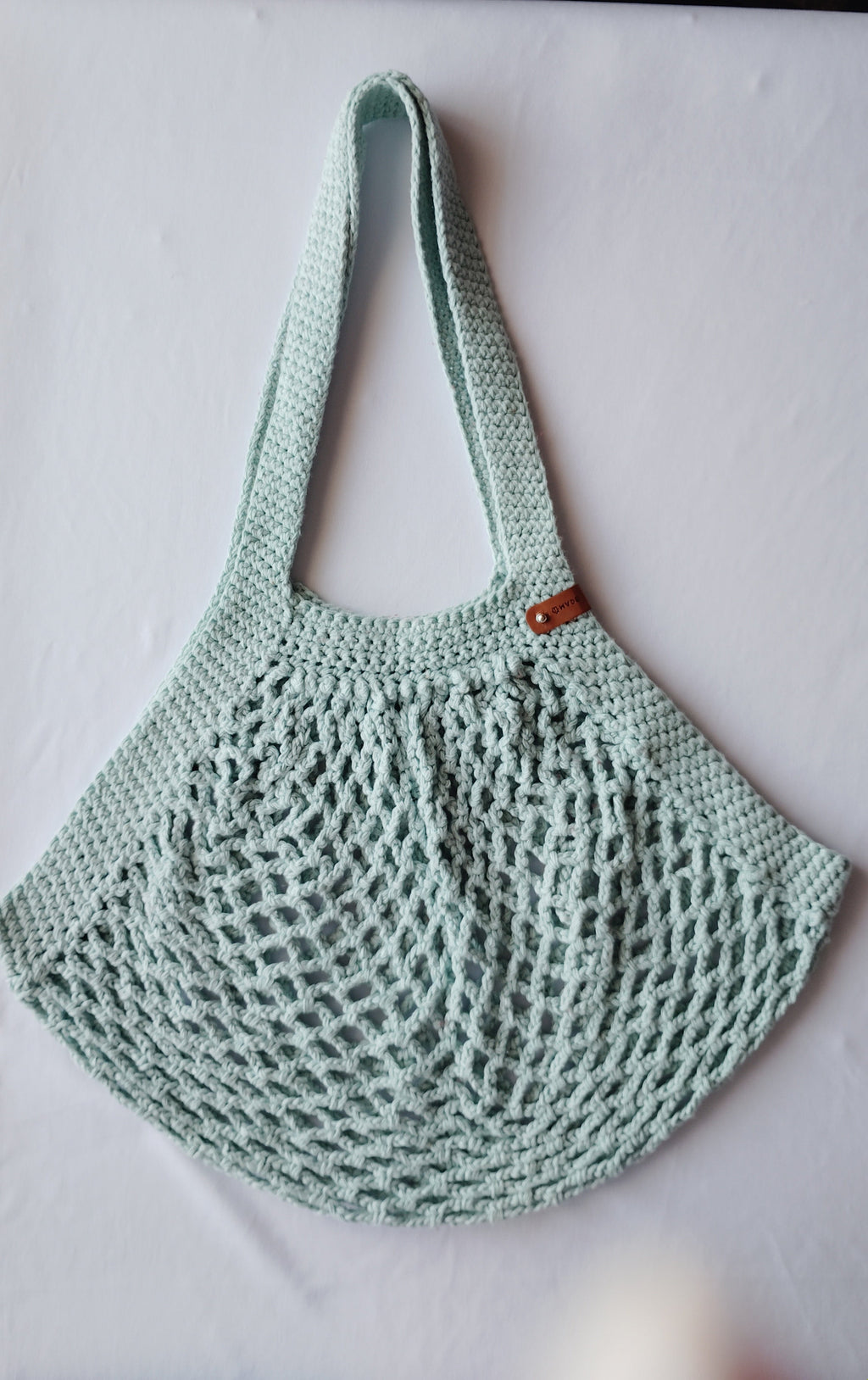 Teal Crochet Mesh Market Bag – Small | Cowgirl Urban Cotton Tote