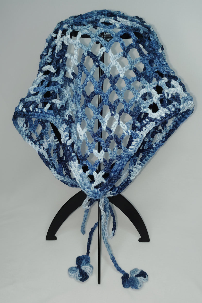 Denim Mesh Crochet Bandana