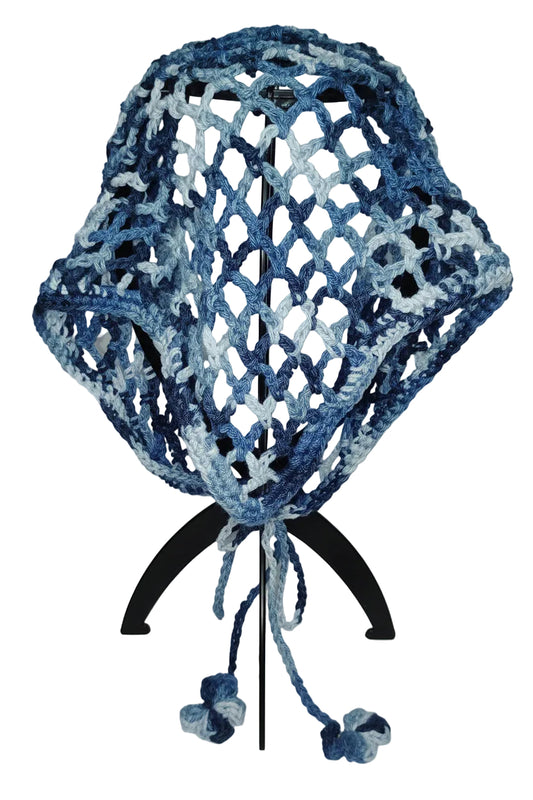 Denim Mesh Crochet Bandana