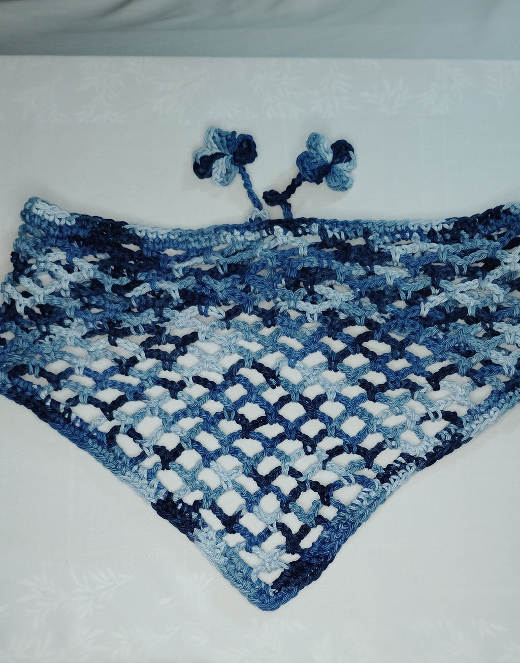 Denim Mesh Crochet Bandana