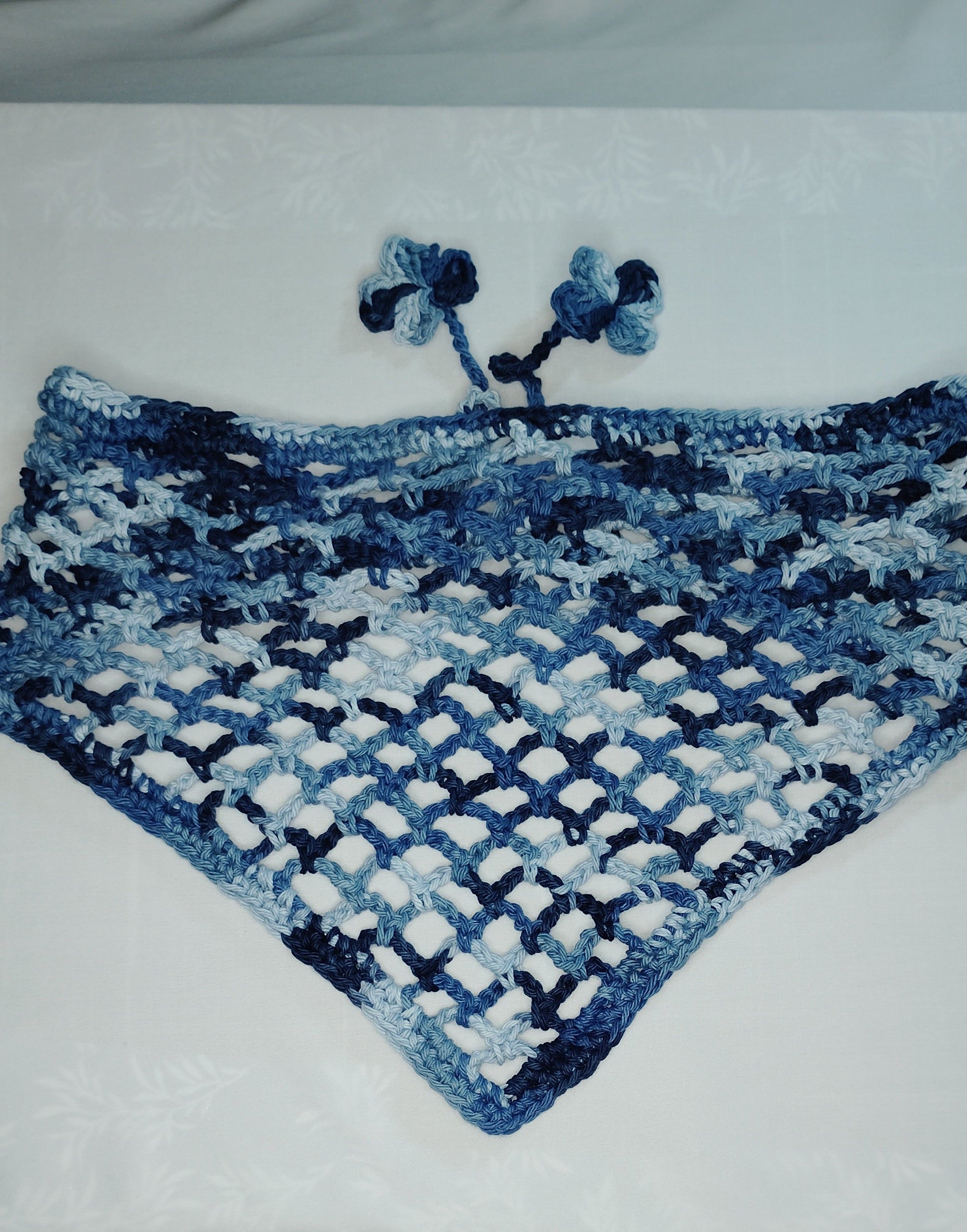 Denim Mesh Crochet Bandana