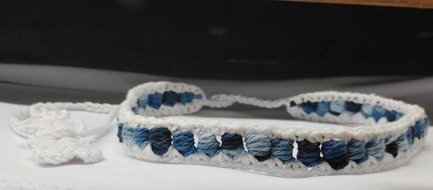 Denim Crochet Headband – Bead Stitch