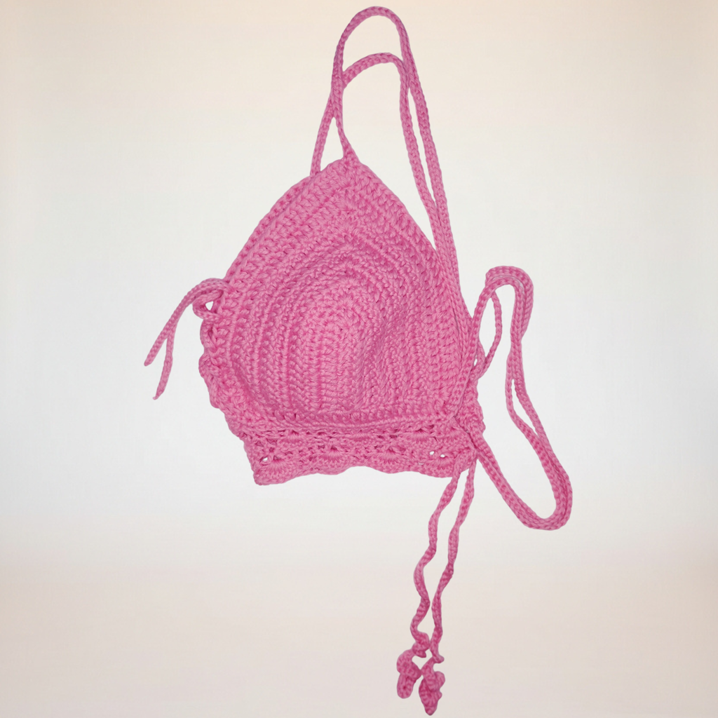 Kiki Pink Cotton Halter Top