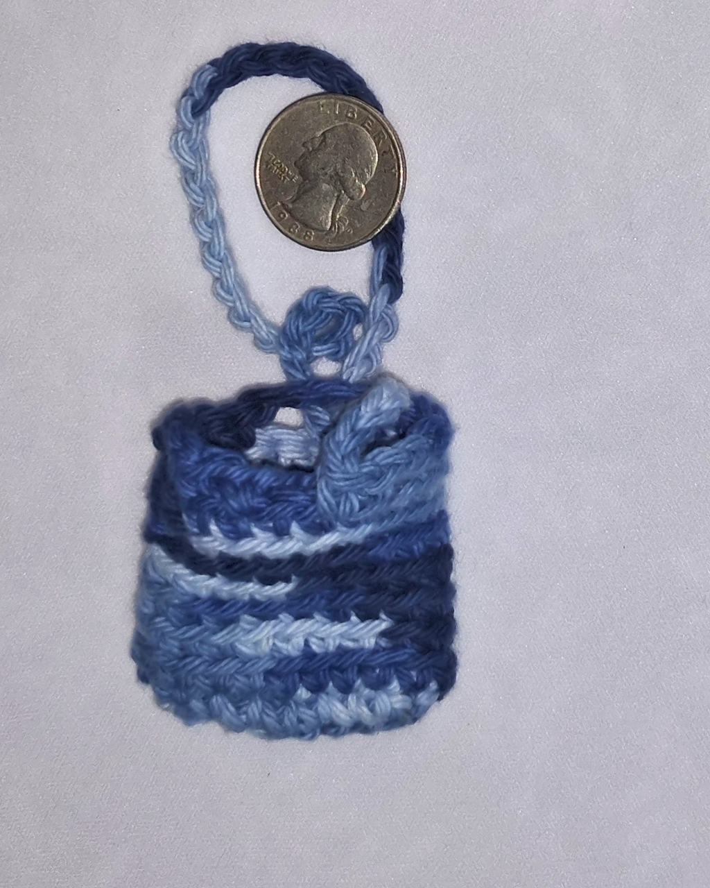 Denim Crochet Quarter Keeper – Coin Pouch