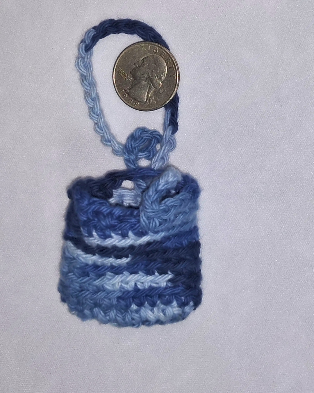 Denim Crochet Quarter Keeper – Coin Pouch