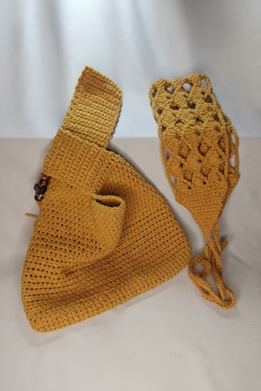 Golden Hour Japanese Knot Bag | Crochet