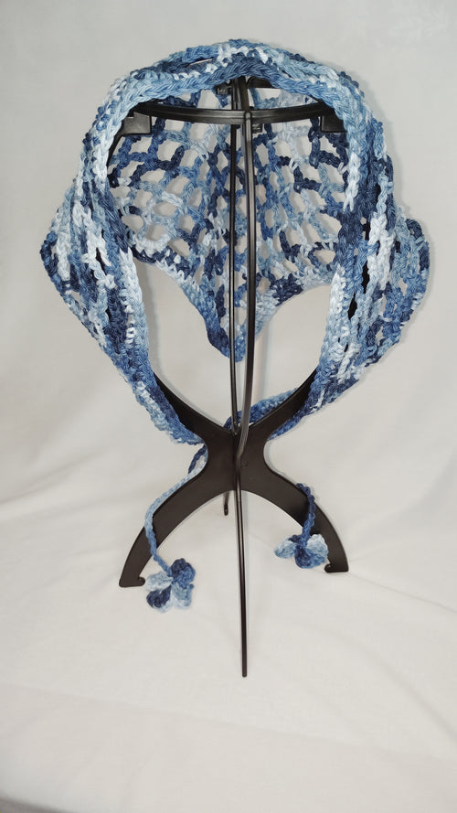 Denim Mesh Crochet Bandana