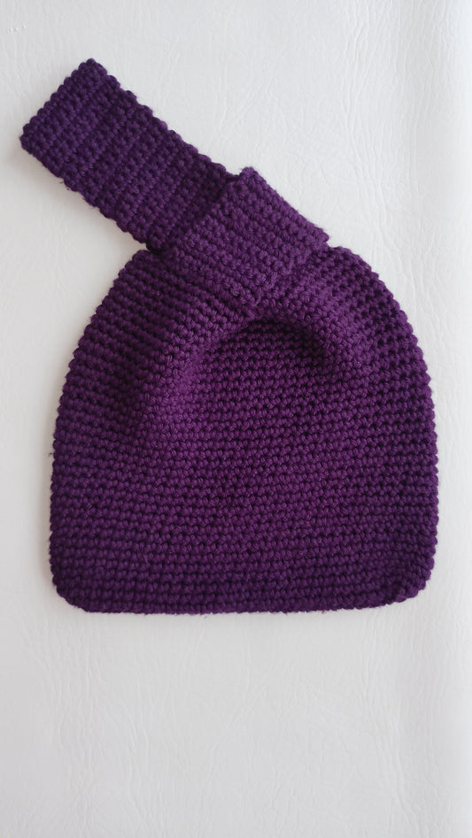 Amethyst Crochet Japanese Knot Bag – Small | Bespoke Cotton Wristlet