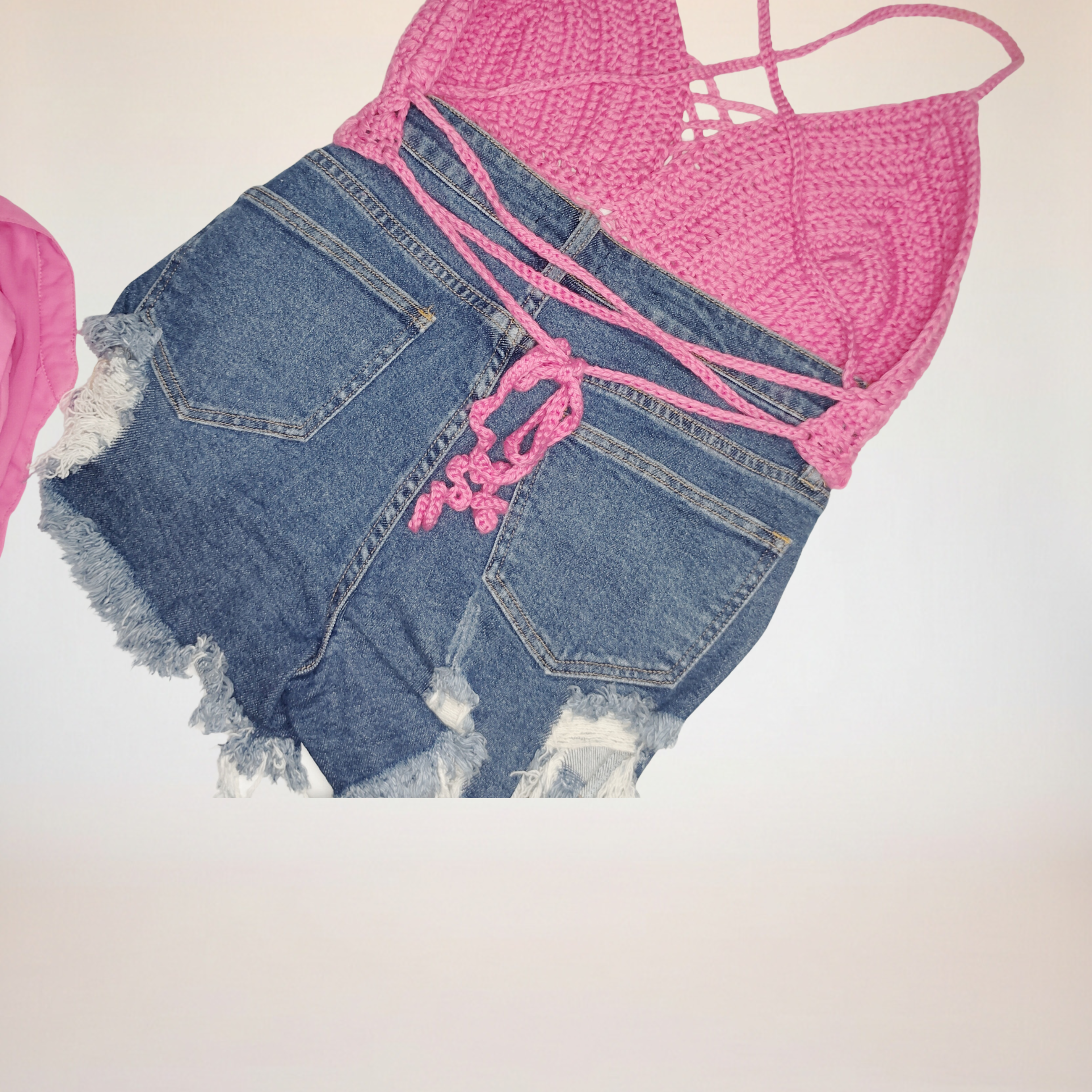 Kiki Pink Cotton Halter Top