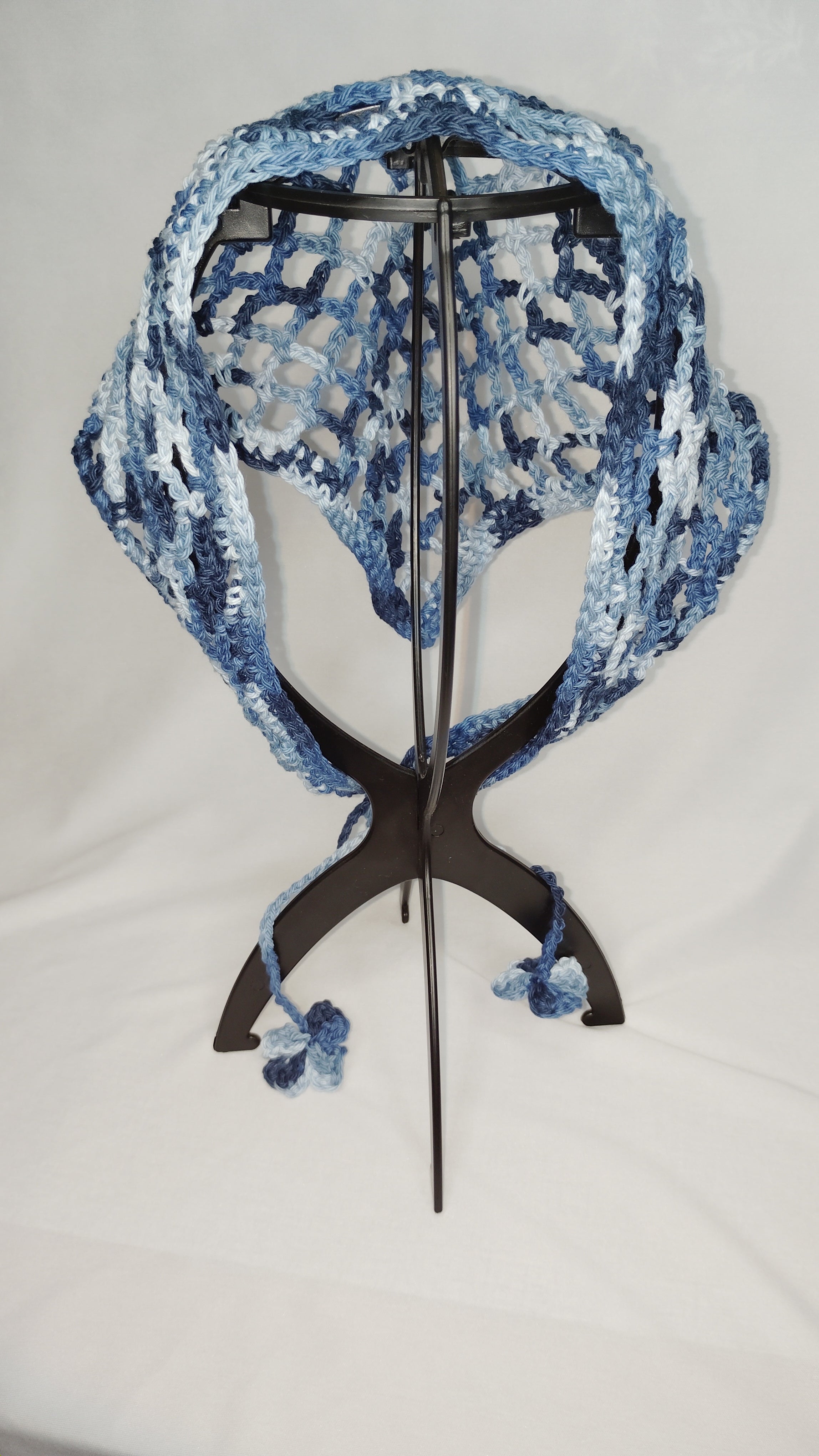 Denim Mesh Crochet Bandana