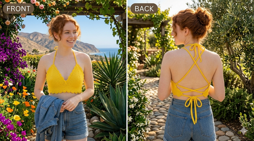 Yellow 💛 Shelled Halter Top