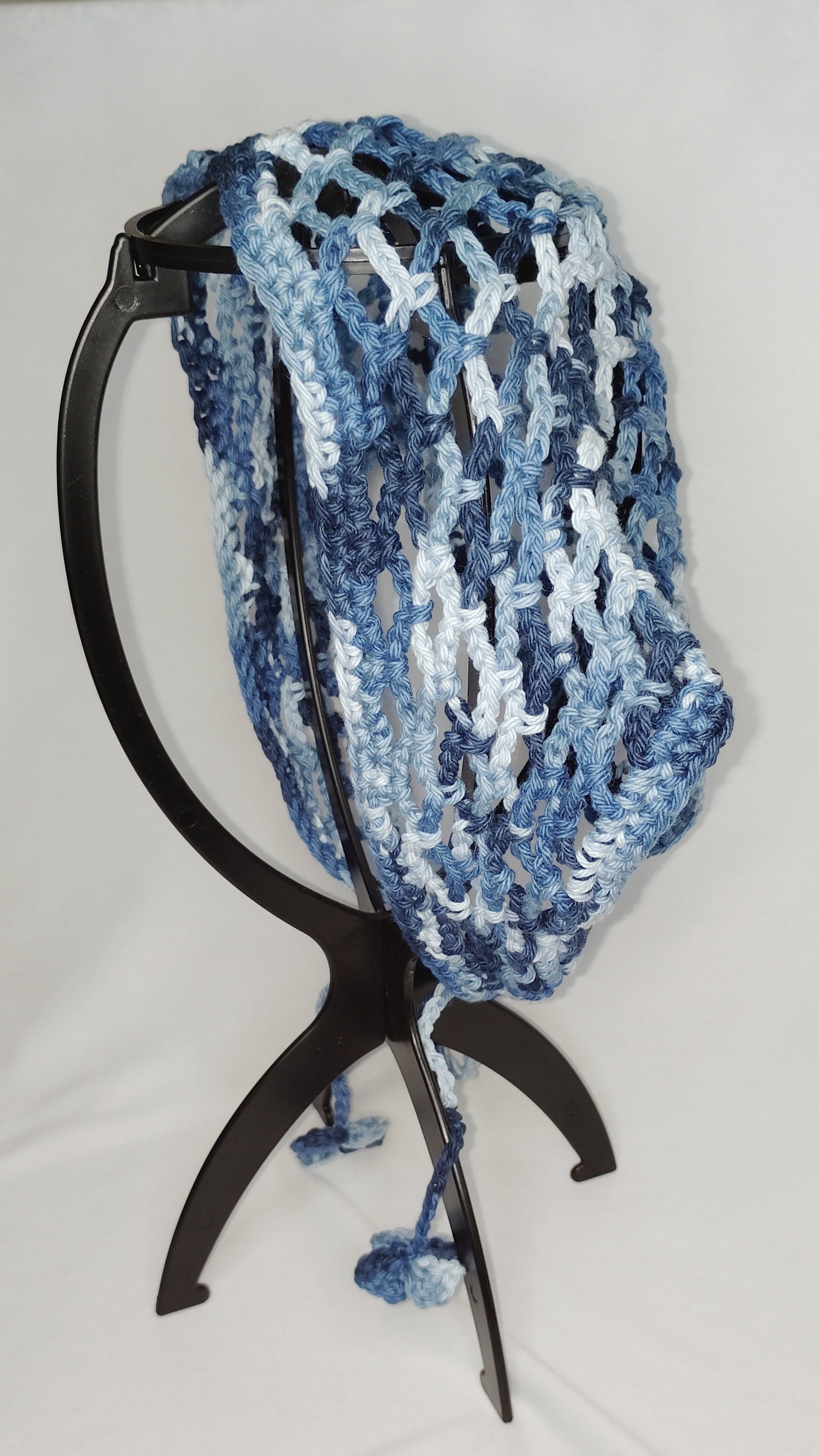 Denim Mesh Crochet Bandana