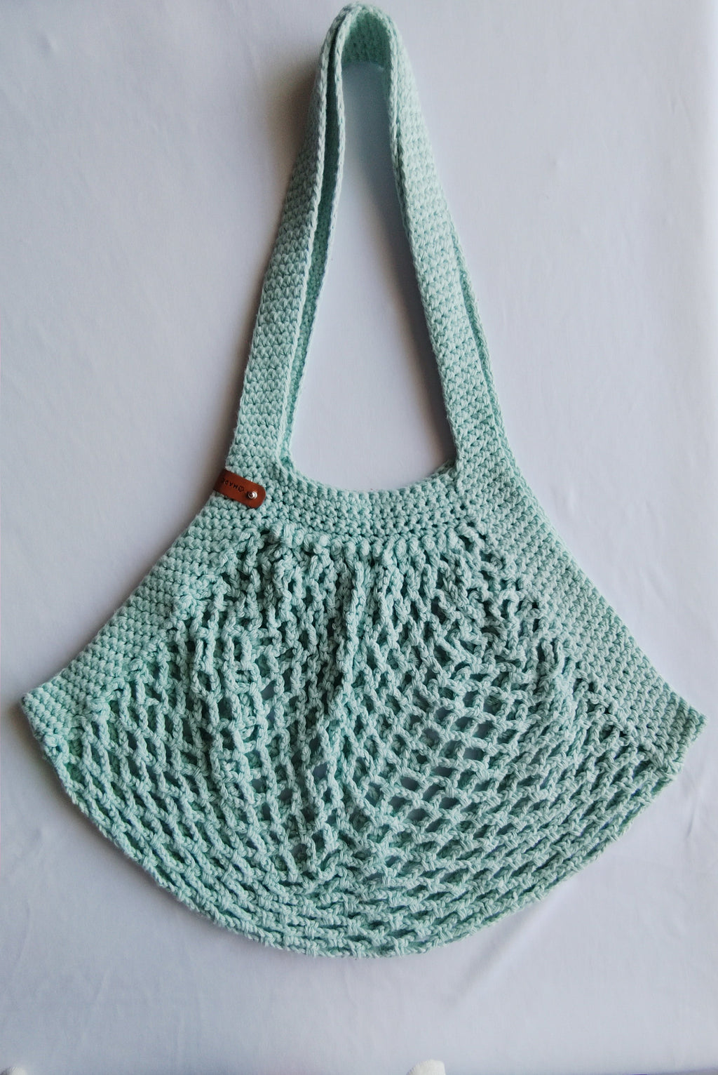 Teal Crochet Mesh Market Bag – Small | Cowgirl Urban Cotton Tote