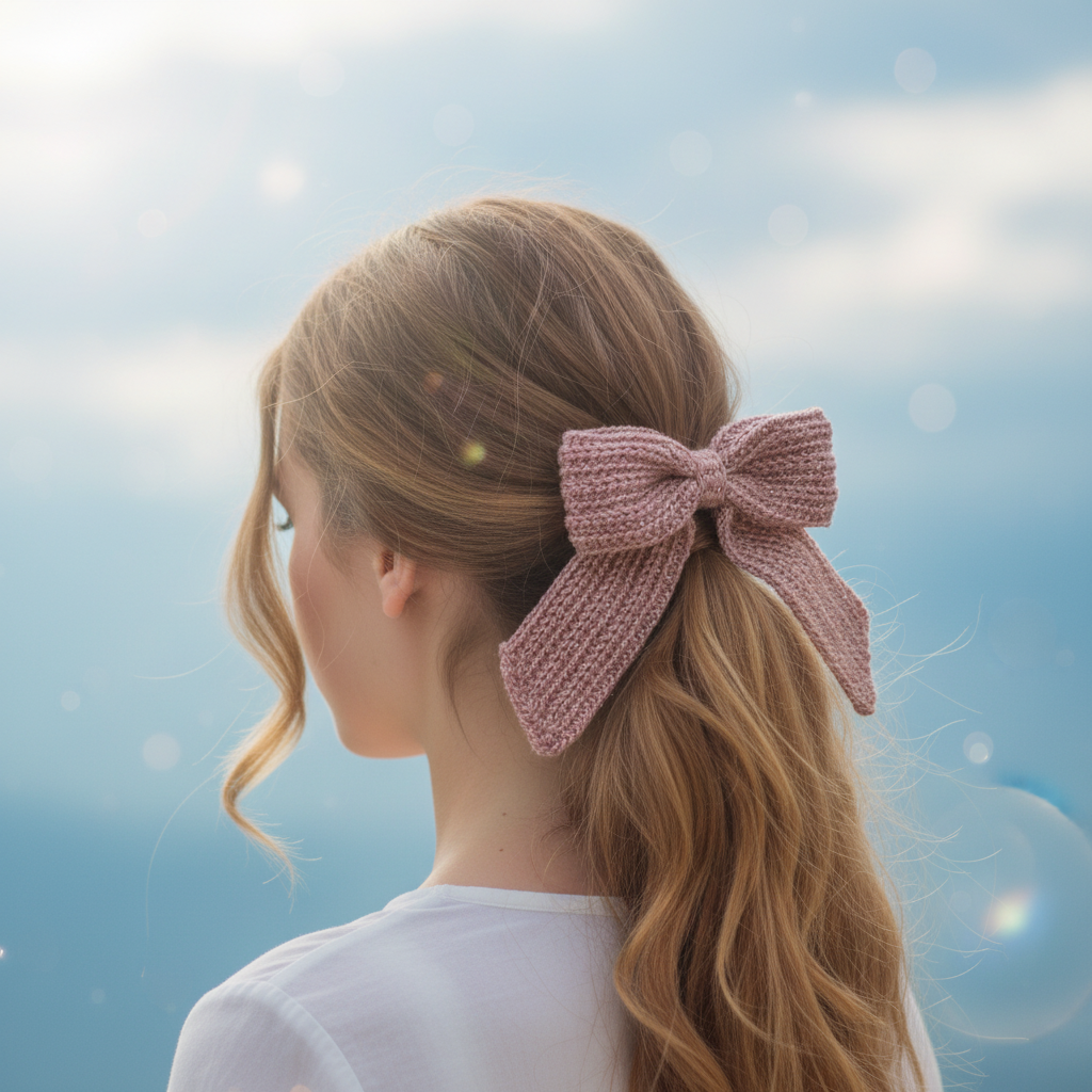 Rose Gold Sparkle Bow with Shorter Tails