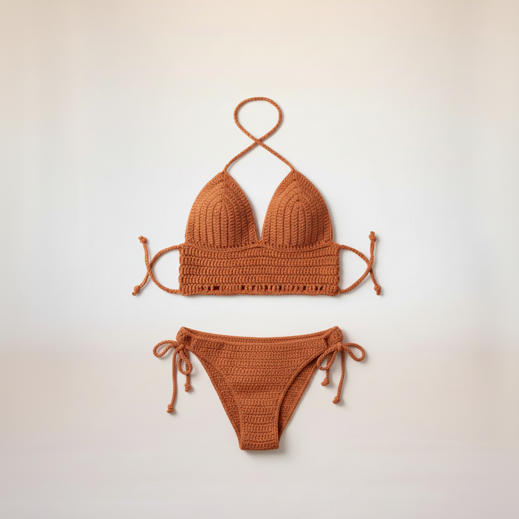 Terra Cotta Bikini Set - Flat Lay