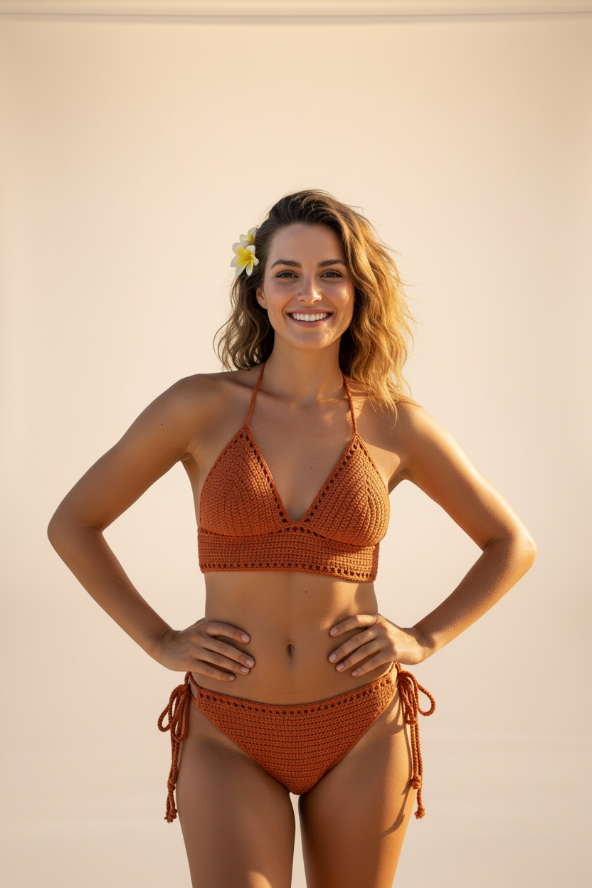 Terra Cotta Bikini Set - Lifestyle