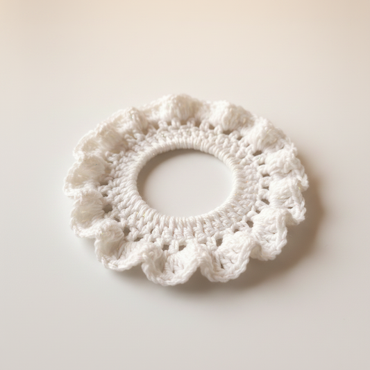 White Cotton Summer Hair Tie - Brand BG 1