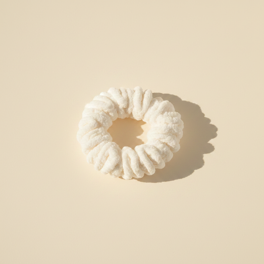 White Velvety Crochet Hair Tie